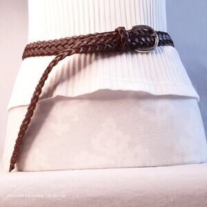 💎Guatemala Genuine Leather Braided Belt Unisex Size XL Chocolate Brown